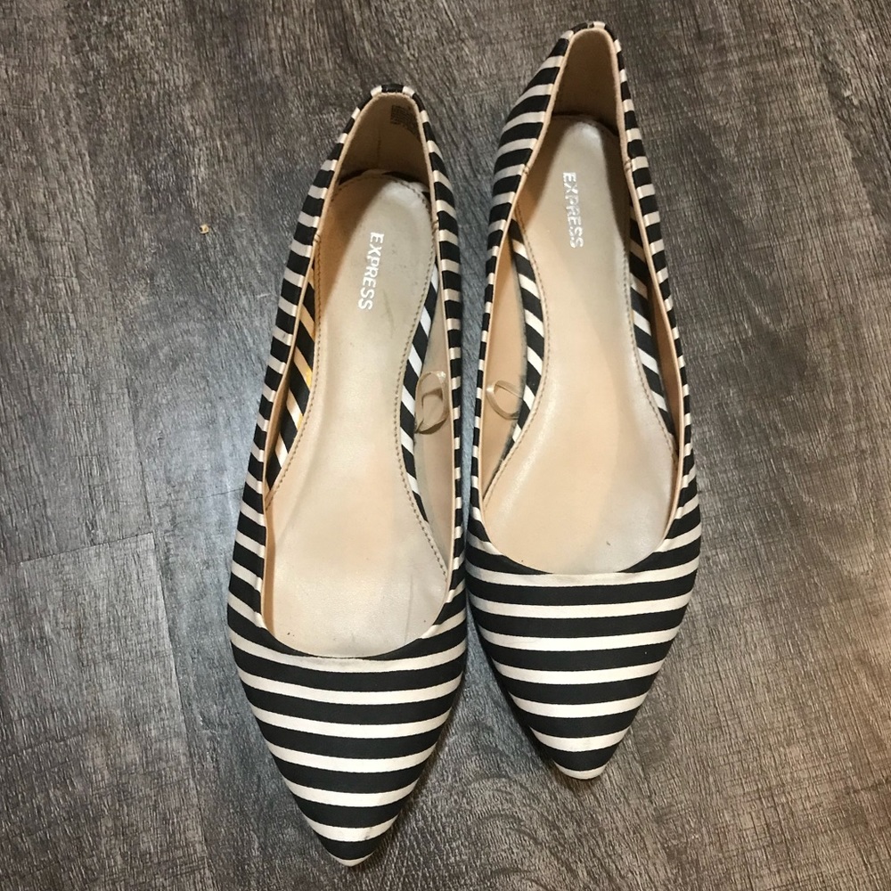 Black & white striped flats (Express)